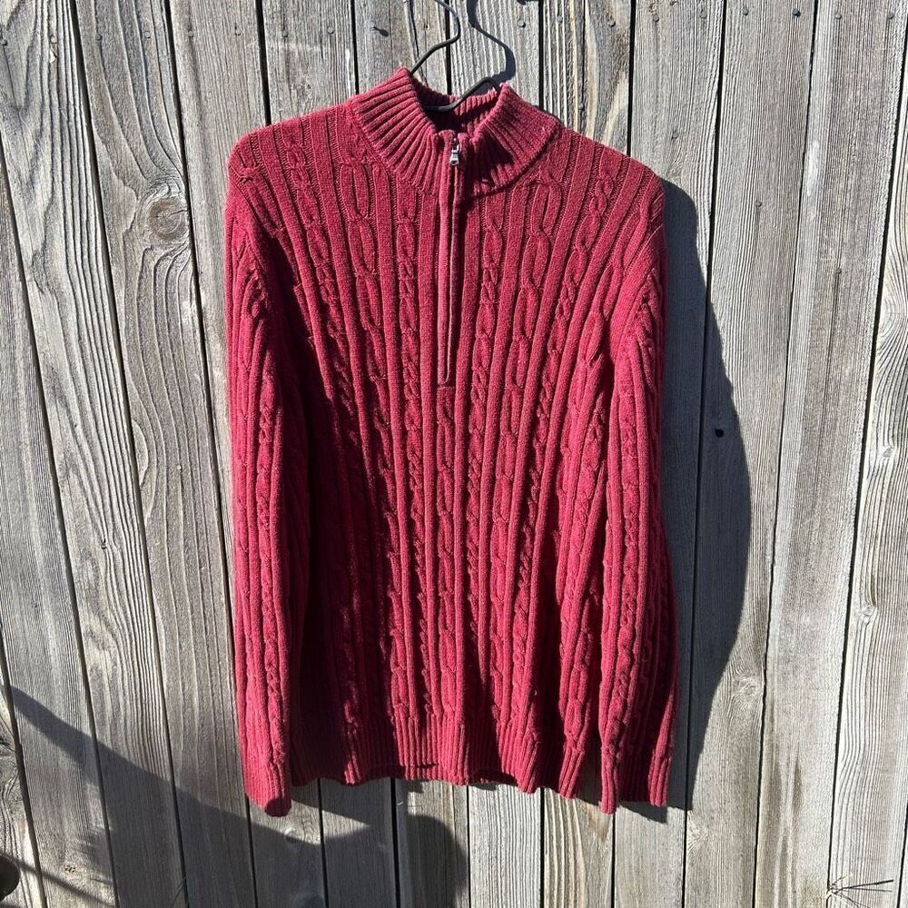 Vintage Izod sweater long sleeve half zip up size large